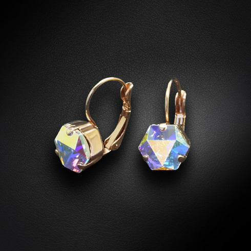 Auskarai „Kaleidoskopas (Aurore Boreale)“ su Swarovski™ kristalais